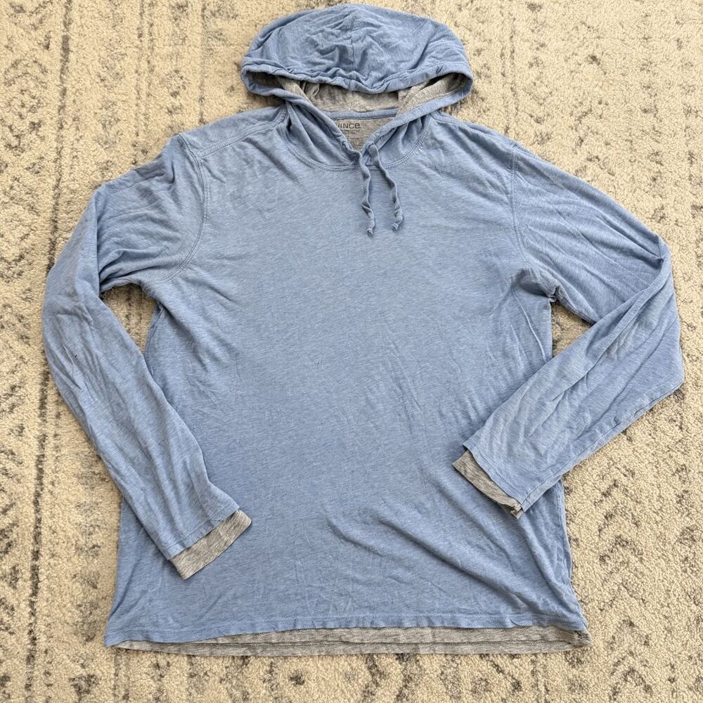 Men’s Vince L Blue Hooded Pima Tee